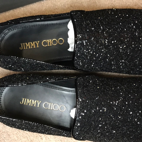 Jimmy Choo MENS glittered black loafer size 41 - Picture 2 of 5